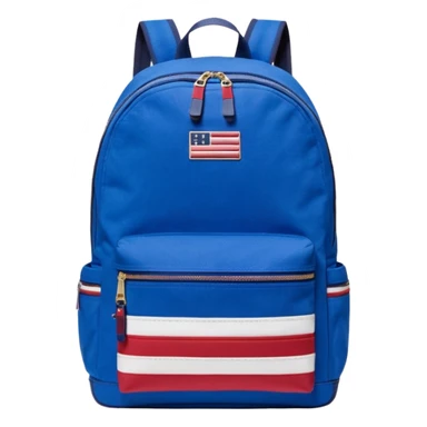 simple blue backpack with tommyjeans logo like american flag ony at the bottom pocket 

 sticker