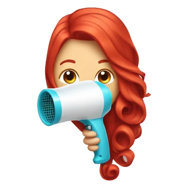 red hair dryer in hand sticker