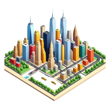 3d citymap of new york sticker
