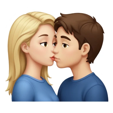 A boy and girl kissing sticker