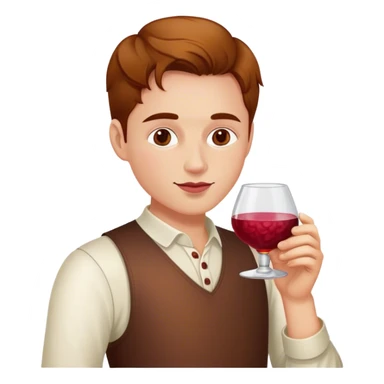 Raspberry drinking cognac sticker