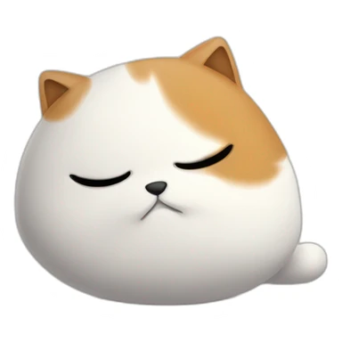 Chat blanc roux et noir qui dort sticker