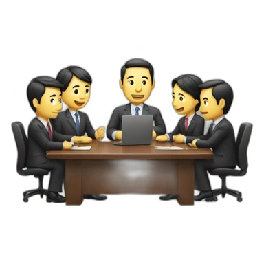 business meeting in asia sticker
