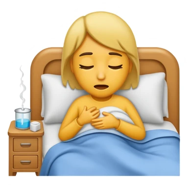 Sick in bed sticker