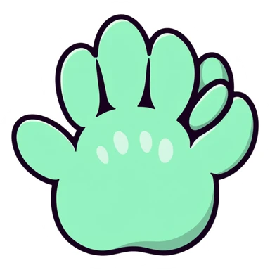 cat paw with visible toe beans and soft fur sticker