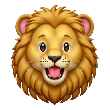 thirsty lion emoji without a body with tongue stuck out sticker