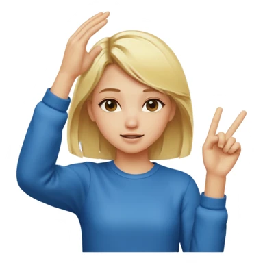 blonde girl dabbing sticker