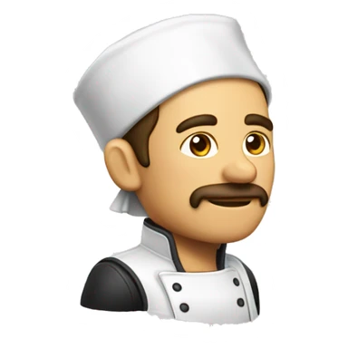 Cocinero blanco orgulloso de perfil brazos cruzados sticker