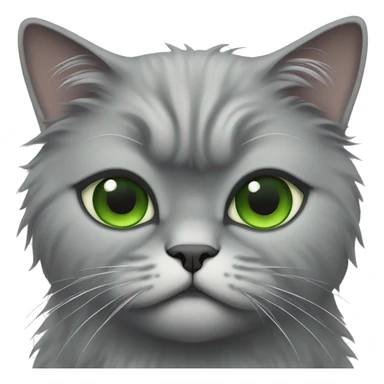 Gray Persian cat with squished face and green eyes sticker