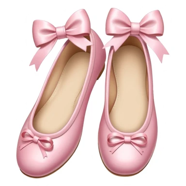 ballerina shoes pink shiny smooth with a bow iOS emoji style sticker