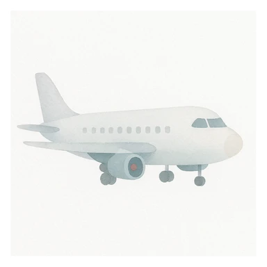 airplane, watercolor art style sticker