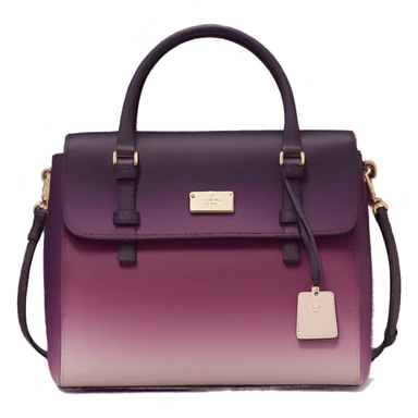 Realistic isolated dark plum to dark wine color ombre Kate Spade satchel purse.  sticker
