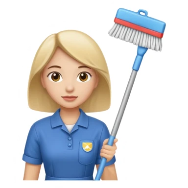 cleaning girl sticker
