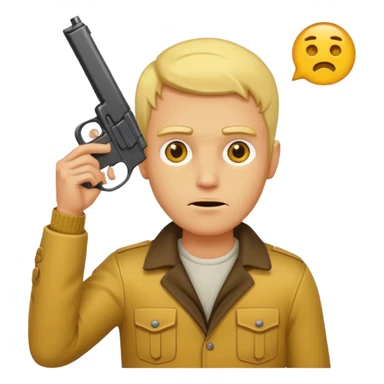 regular yellow man hold a gun to his head sticker