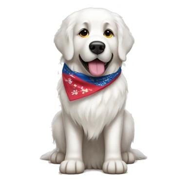 Great Pyrenees dog with bandanna  sticker