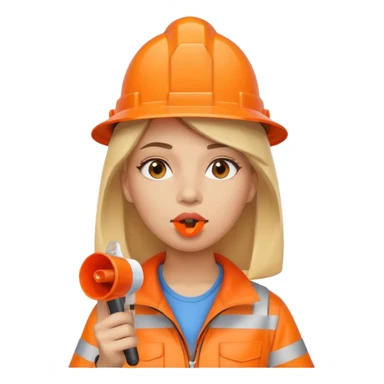 ağzında düdük kafasında huni olan kadın sticker