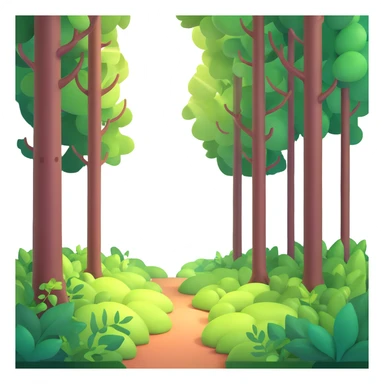 dense forest with sunlight filtering through trees sticker