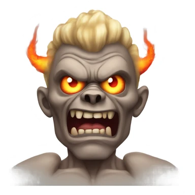 A very scary human Monster with Big muscle arms and flaming eyes  sticker