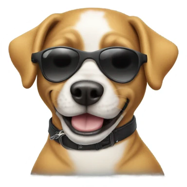 Dog wearing sunglasses on a motorbike sticker