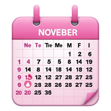 pink calendar of november 2025 in poppins text form sticker
