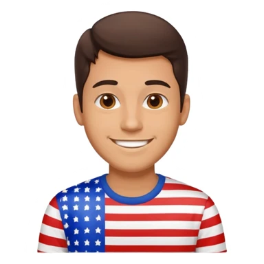4th of july brunette man sticker