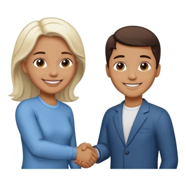 Dos personas dandose la mano como agradecimiento, una persona de color y una persona blanca sticker