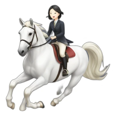 white-hourse-with-jumping-compelition-rider—japanese-girl sticker