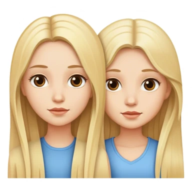 Two sister with Long blond haur sticker