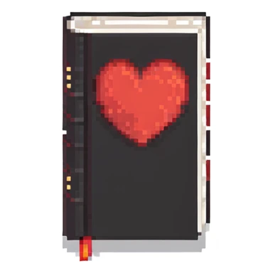 red cursed book pixel art sticker