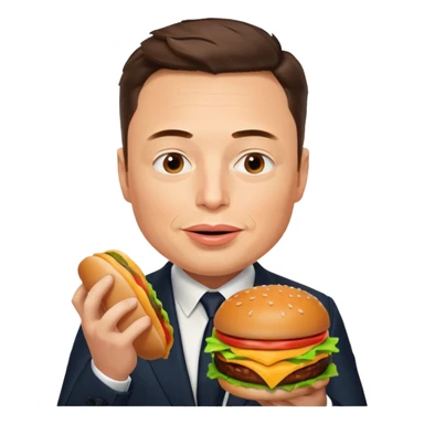 Elon mosk eats the burger  sticker