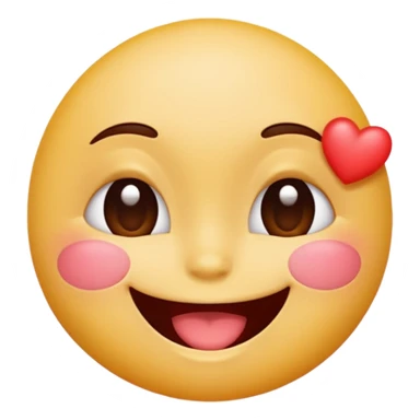 A single emoji that's feeling extreme happiness. Blushing and feeling in love. Grinning and smiling and making a kissy face. Something sweet and perfect to send to someone you love. Not a familiar love something deep and profound. Something unique. sticker
