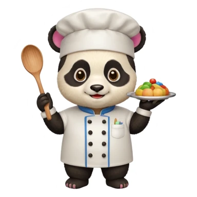 chef panda colorful chef costume sticker