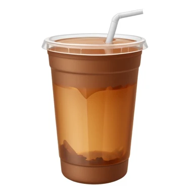 brown mate tea cup, 500ml, plastic, no face, no straw, no handle, not in a cup, white background, slightly tilted angle sticker