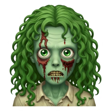 long curly haired zombie sticker