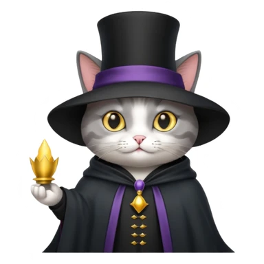 Chien magicien est chat avec un chapeau sticker