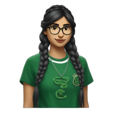 Mia Khalifa slytherin tshirt braid sticker