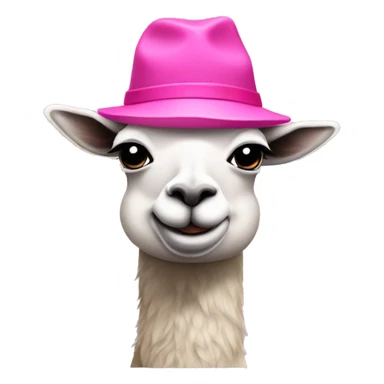 Lama with a pink hat  sticker