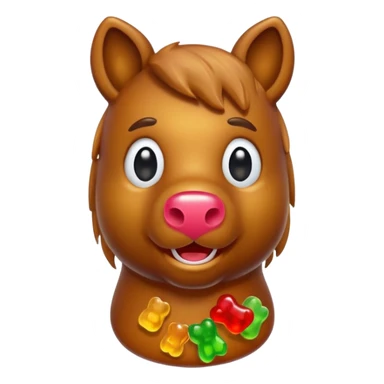 Horse with a gummy bear head sticker