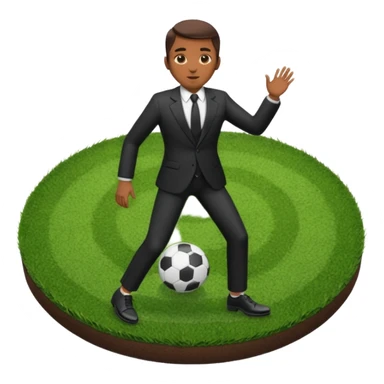shin padBlack suit shoes circular patch of football grass sticker