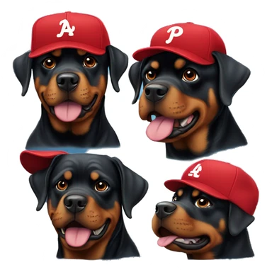 2 Rottweilers wearing Phillies hats sticker