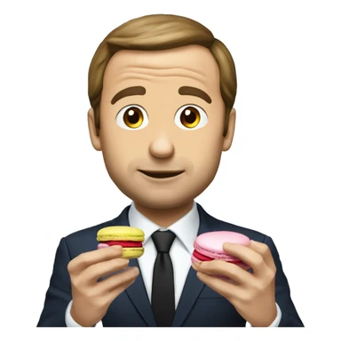 macron qui mange un macaron  sticker