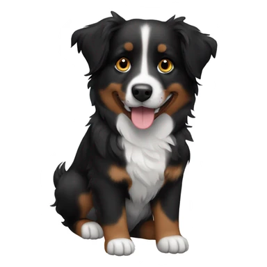 Small black australian shepherd dog black muzzle sticker