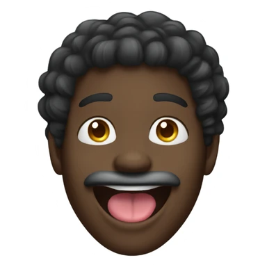 happy black guy with waves and tongue out  sticker