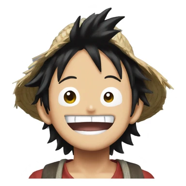 Luffy from one piece with happy face sticker