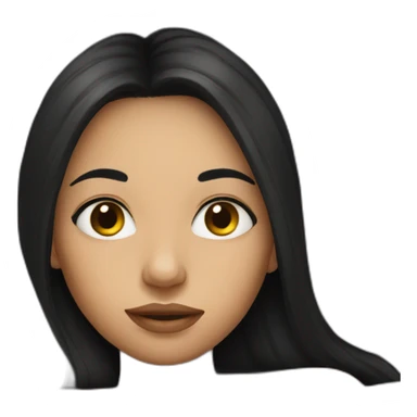 Girl with dark long hair in bed sticker