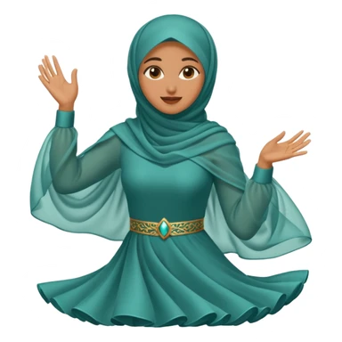 fully veiled woman dancing face also sticker