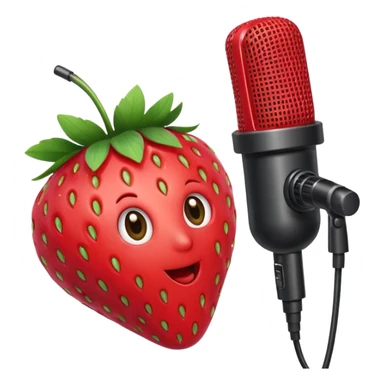 strawberry front the mic sticker