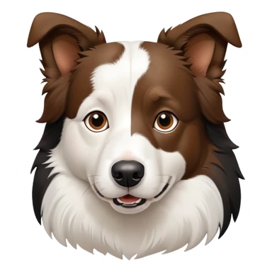 Border collie dog with only one black ear sticker