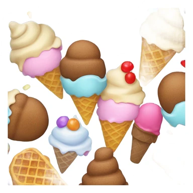 Ice cream in a bowl and cone sticker
