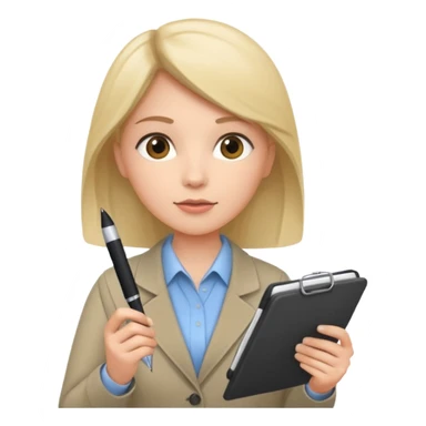 a survey research interviewer asking questions and recording data sticker